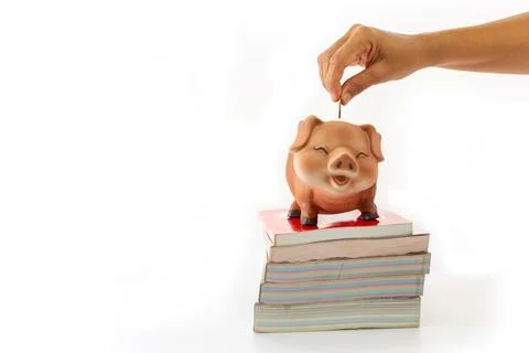 Education saving isolate of white background. Stock Photos