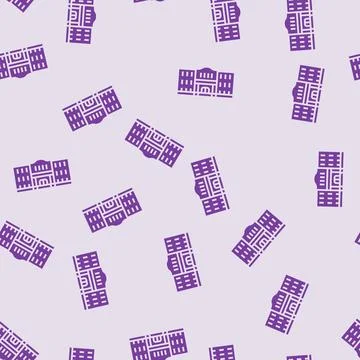 Education school building glyph seamless pattern Ilustración de archivo