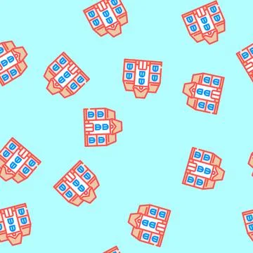 Education school building vector seamless pattern Ilustración de archivo