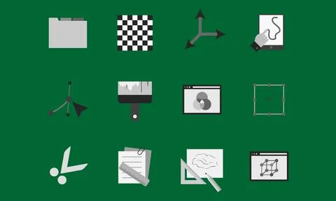 Education School Icon set Stock Illustration