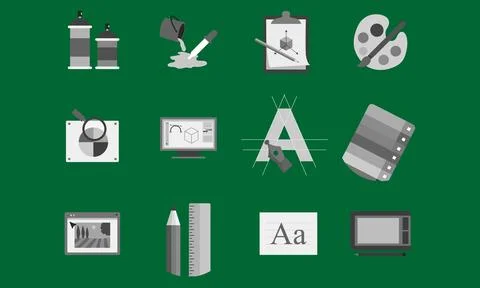 Education School Icon set Stock Illustration