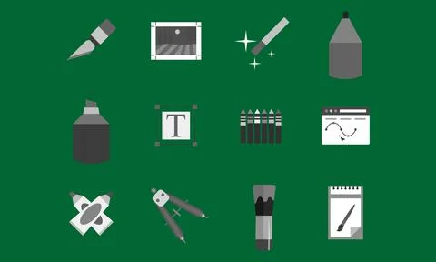 Education School Icon set Stock Illustration