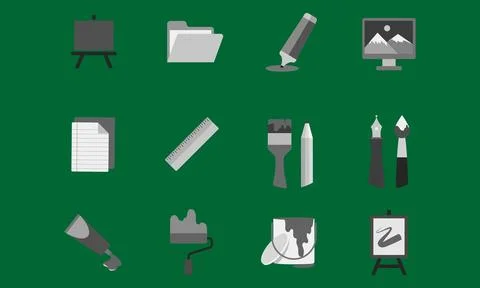 Education School Icon set Stock Illustration
