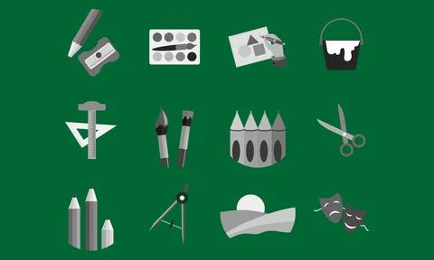 Education School Icon set Stock Illustration