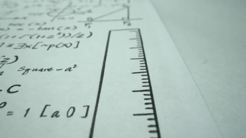 Education in school. Mathematic formula. Close-up of s drawing lines on the Stock Footage 241307186