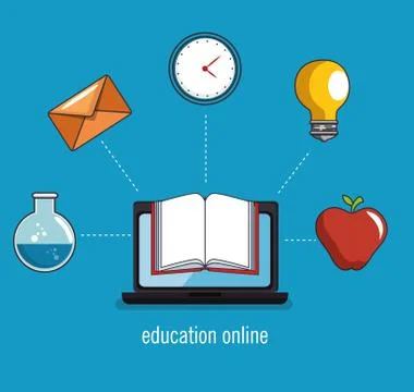 Education school university e-learning concept Illustrazione stock