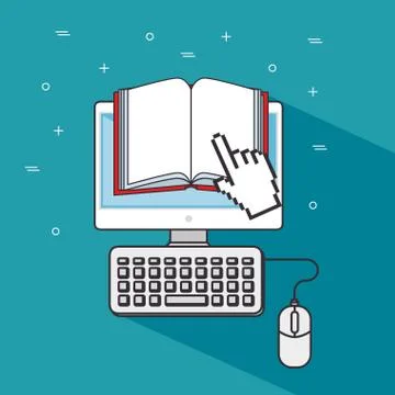 Education school university e-learning concept Illustrazione stock