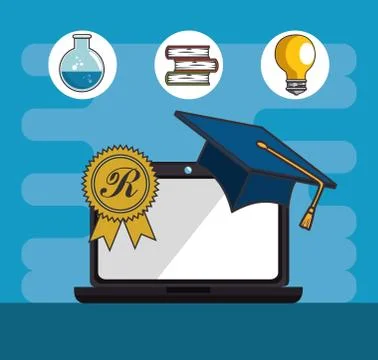 Education school university e-learning concept Illustrazione stock