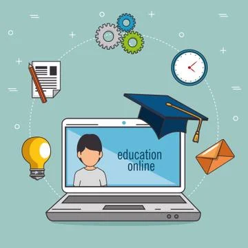 Education school university e-learning concept イラスト素材