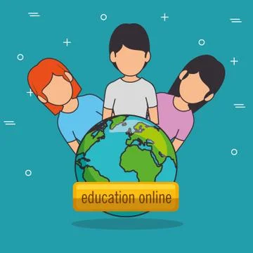 Education school university e-learning concept Illustrazione stock
