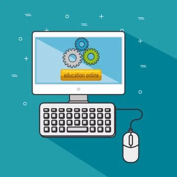 Education school university e-learning concept Illustrazione stock