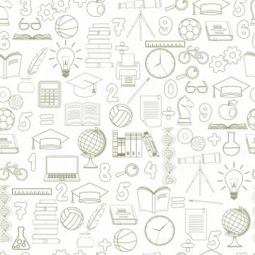 Education seamless background - vector Stock Illustration