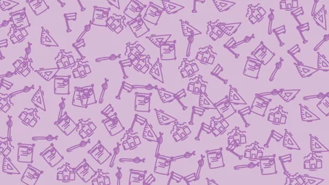 Education seamless doodles pattern background Stock Footage 327633070