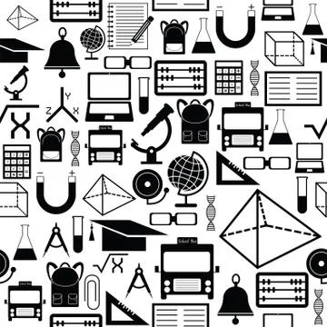 Education seamless pattern background icon. 스톡 일러스트