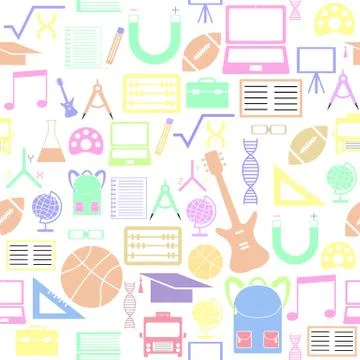 Education seamless pattern background icon. 스톡 일러스트