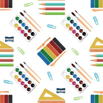 Education seamless pattern. Background for school and creation subjects Stock Illustration