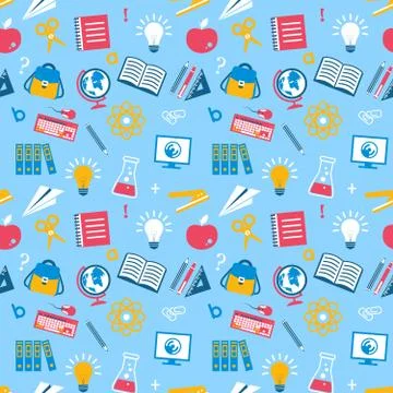 Education seamless pattern Illustrazione stock
