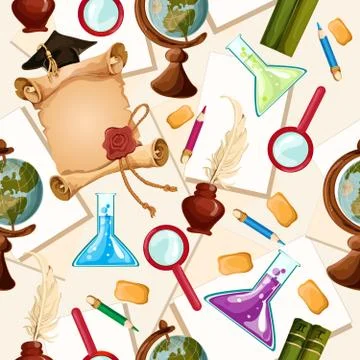 Education seamless pattern Illustrazione stock