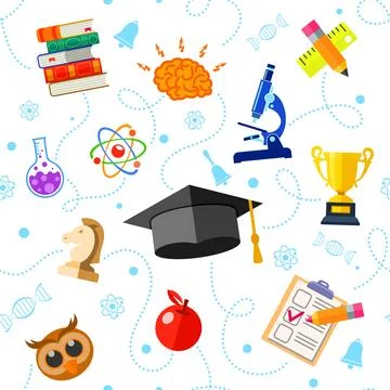 Education Seamless Pattern 스톡 일러스트