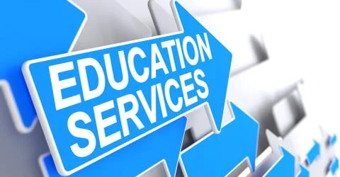 Education Services - Message on the Blue Cursor. 3D. Illustrazione stock