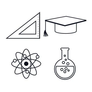 Education set flat icons Stockillustratie