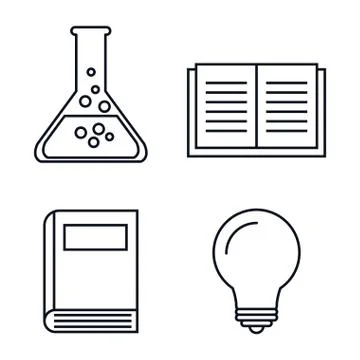 Education set flat icons 库存插图