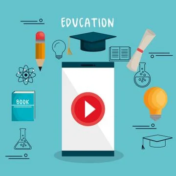 Education set flat icons 스톡 일러스트