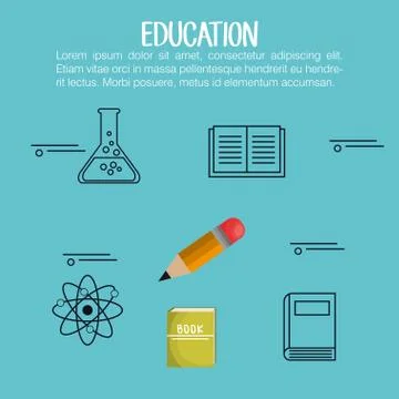 Education set flat icons 스톡 일러스트