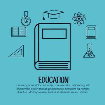 Education set flat icons 스톡 일러스트