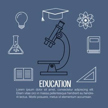 Education set flat icons Stockillustratie