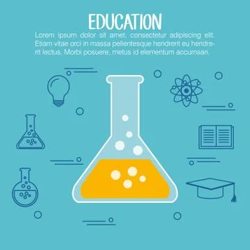 Education set flat icons 库存插图