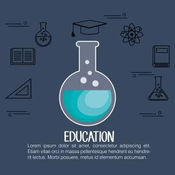 Education set flat icons 库存插图
