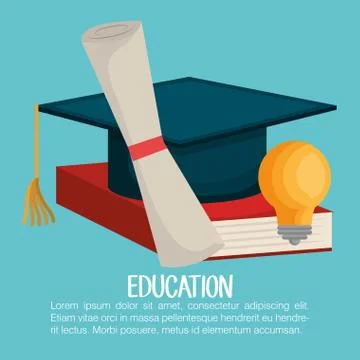Education set flat icons Stockillustratie