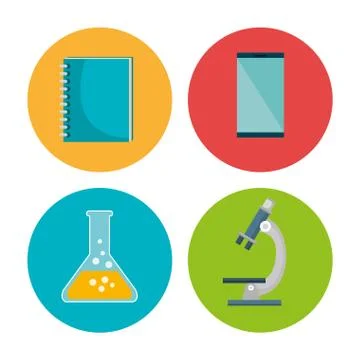 Education set flat icons 库存插图