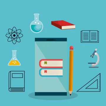 Education set flat icons 库存插图