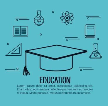 Education set flat icons Illustrazione stock