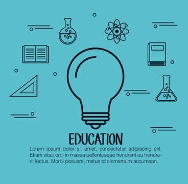 Education set flat icons Stockillustratie