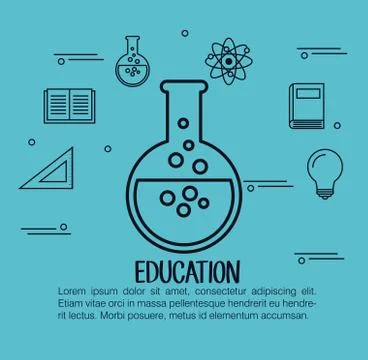 Education set flat icons 스톡 일러스트