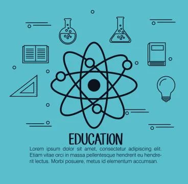 Education set flat icons Stockillustratie