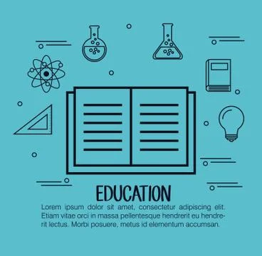 Education set flat icons Stockillustratie