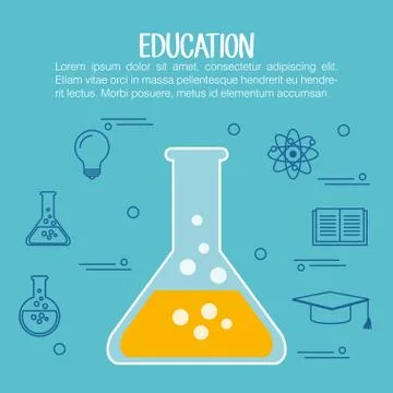 Education set flat icons Stockillustratie