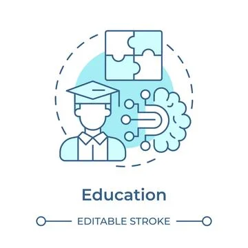 Education soft blue concept icon Stock Illustration