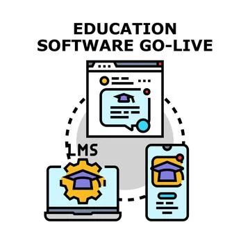 Education software go live concept vector illustration 库存插图