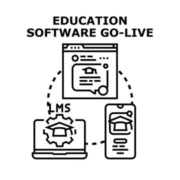 Education software go live concept vector illustration Stock Illustration