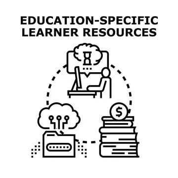 Education specific learner resources concept vector illustration Stock Illustration