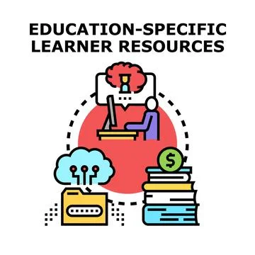Education specific learner resources concept vector illustration Stock Illustration