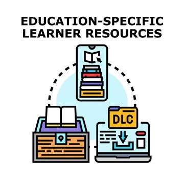 Education specific learner resources vector concept Stock Illustration