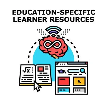 Education specific learner resources vector icon concept Stock Illustration