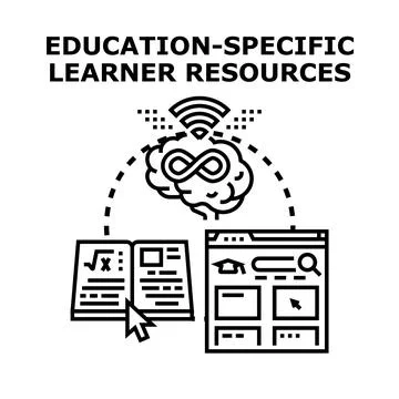 Education specific learner resources vector icon concept Stock Illustration