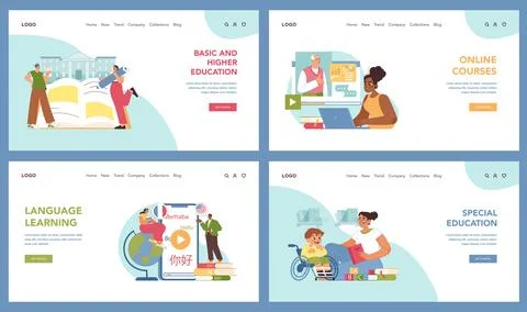 Education spectrum set. Flat vector illustration Stock Illustration